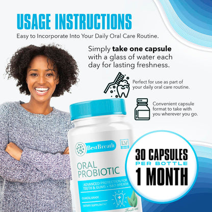 1 Pack Best Breath Oral Probiotic – 30 Capsules (1 Month Supply)