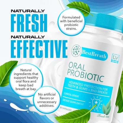 Best Breath Oral Probiotic 3 Pack – 90 Capsules (3 Months) | Bad Breath Solution