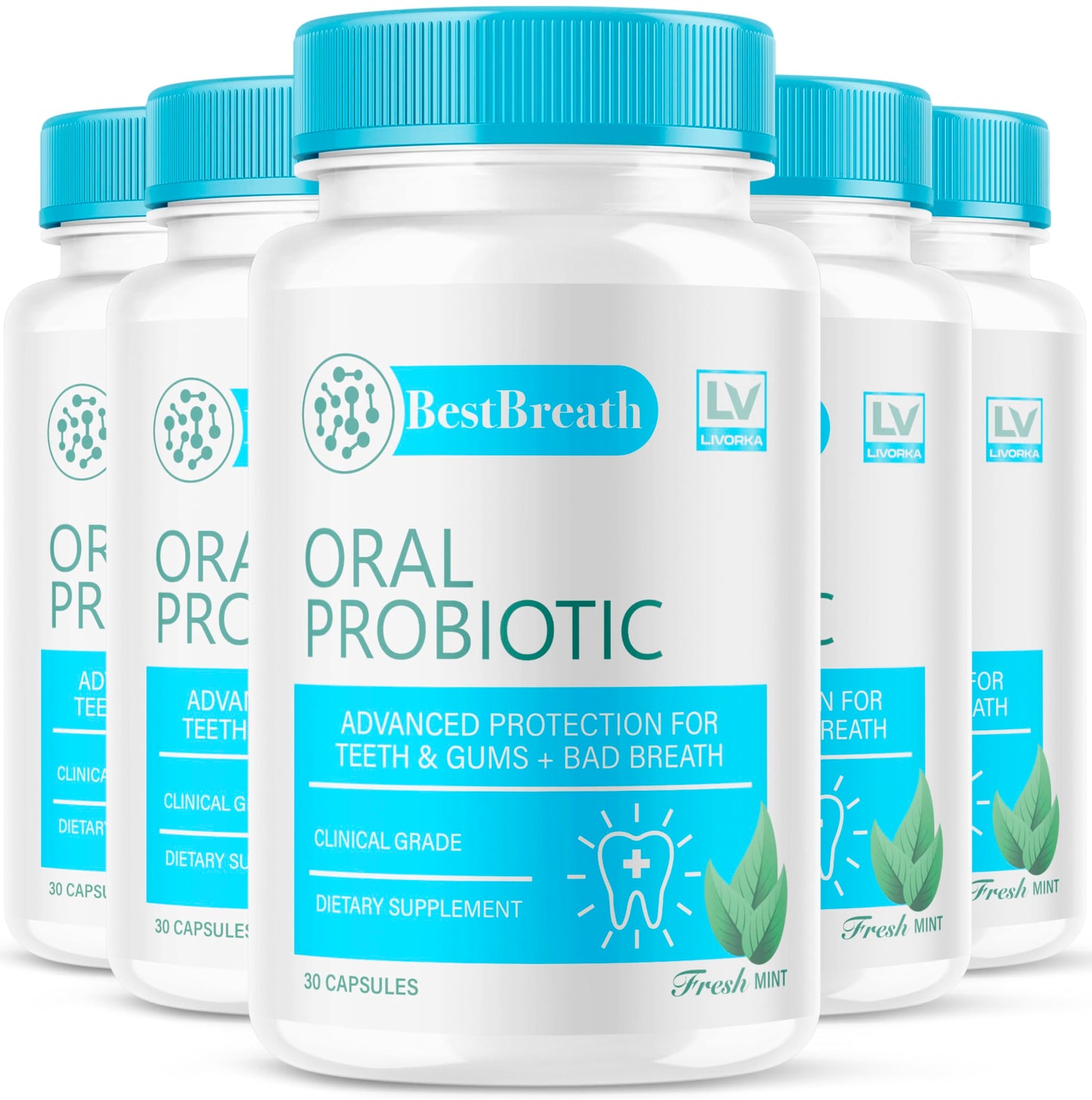 Best Breath Oral Probiotic 5 Pack – 150 Capsules (5 Months)