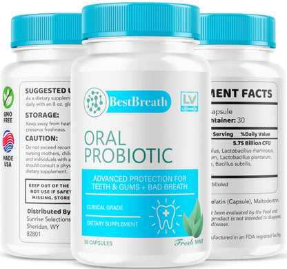 Best Breath Oral Probiotic 3 Pack – 90 Capsules (3 Months) | Bad Breath Solution