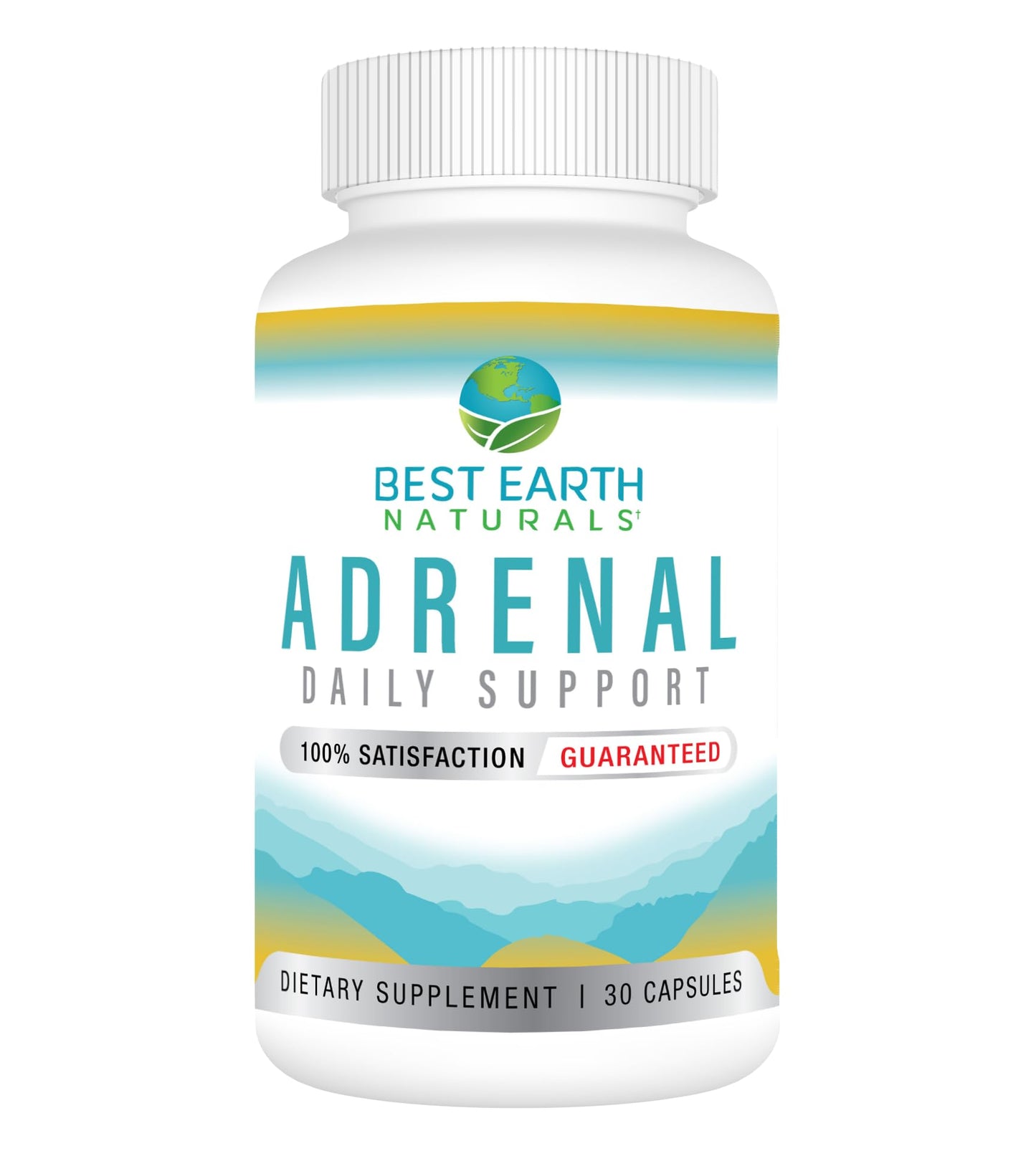 Best Earth Naturals Adrenal Support for Adults – Holy Basil, B Vitamins, L-Tyrosine, Rhodiola Rosea, Ashwagandha