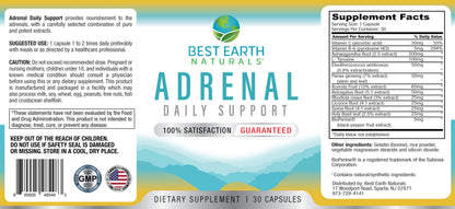 Best Earth Naturals Adrenal Support for Adults – Holy Basil, B Vitamins, L-Tyrosine, Rhodiola Rosea, Ashwagandha