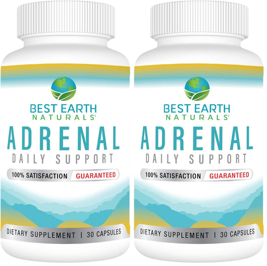 Best Earth Naturals Adrenal Support for Adults – Cortisol & Energy (30 Day Pack 2) BritishVita | Premium UK Vitamins & Wellness Supplements