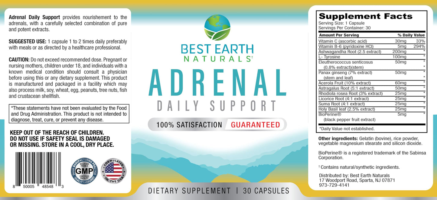 Best Earth Naturals Adrenal Support for Adults – Cortisol & Energy (30 Day Pack 2)