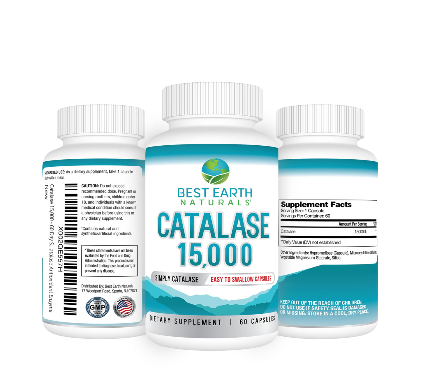 Best Earth Naturals Catalase 15,000 Units - Hair Vitality - 60-Day Supply