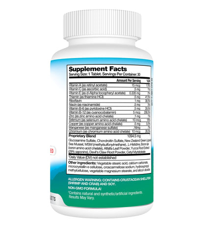 Best Earth Naturals Joint Support- Glucosamine, Chondroitin, MSM & Special Vitamins & Nutrients for Back, Hip & Joint Support - Joint Supplement for Joints, Muscle & Flexibility 30 Day Supply