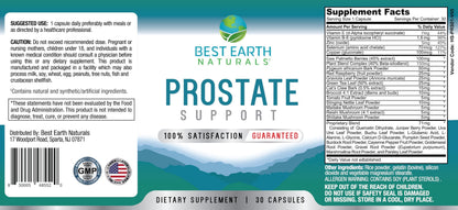Best Earth Naturals Prostate Support Supplement for Men - Prostate Support - 30 Day Supply