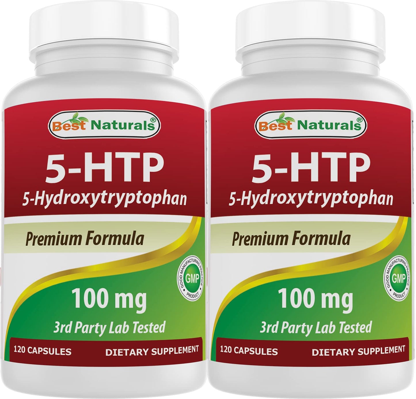 Best Naturals 2-Pack 5-HTP (5-hydroxytryptophan) 100 mg - 120 Capsules
