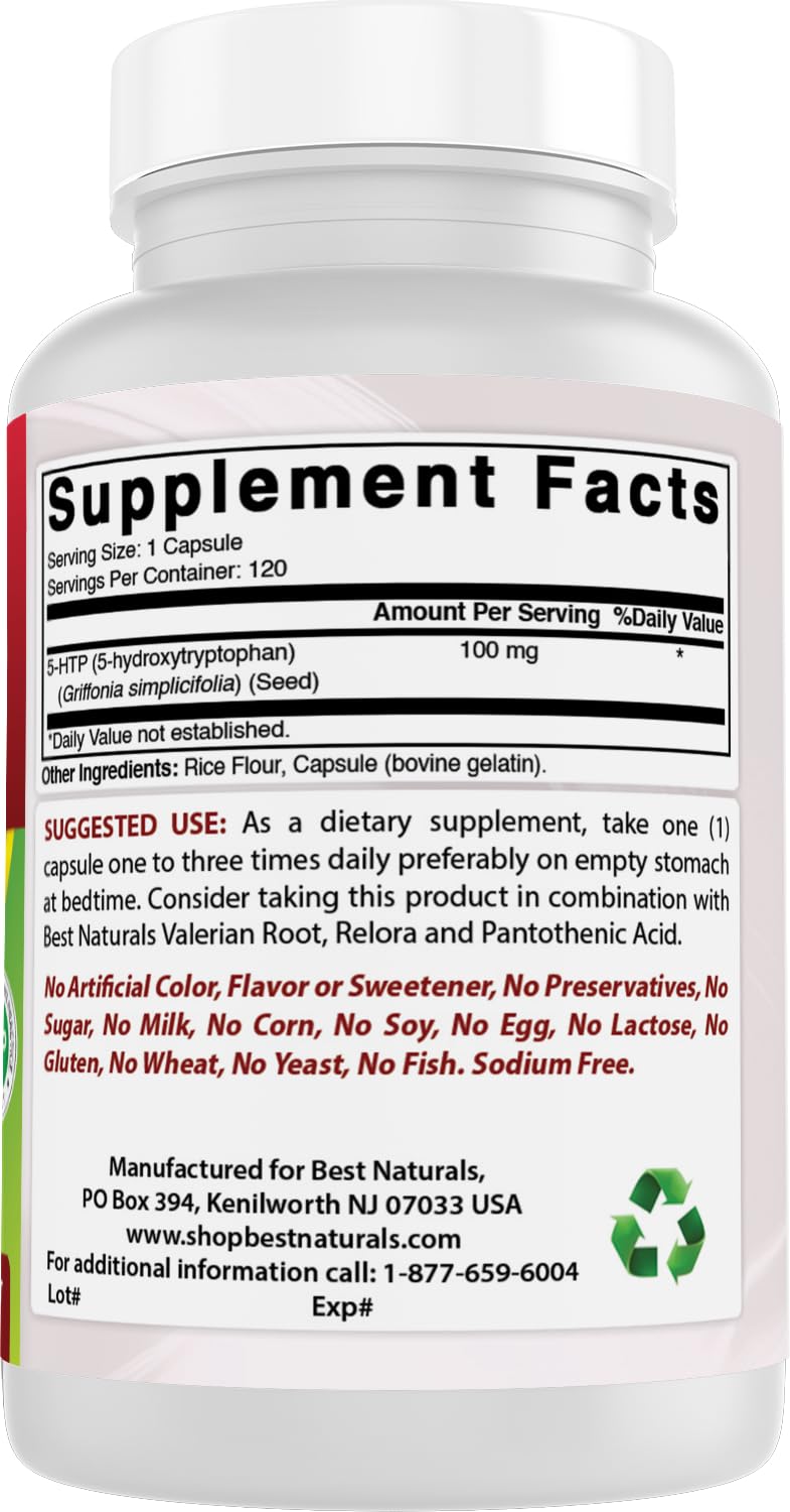 Best Naturals 2-Pack 5-HTP (5-hydroxytryptophan) 100 mg - 120 Capsules