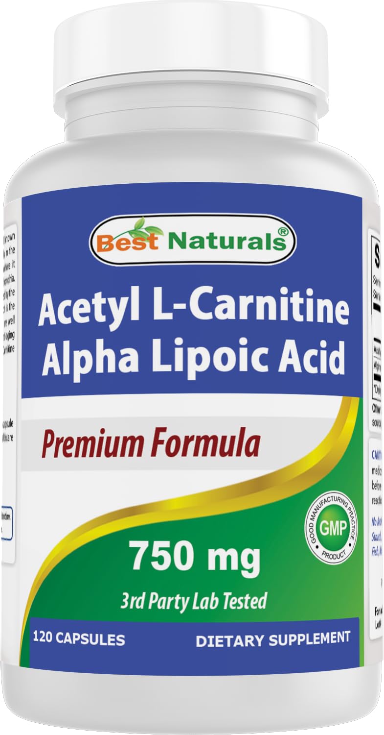 Best Naturals Acetyl L-Carnitine & Alpha Lipoic Acid 750 mg - 120 Capsules