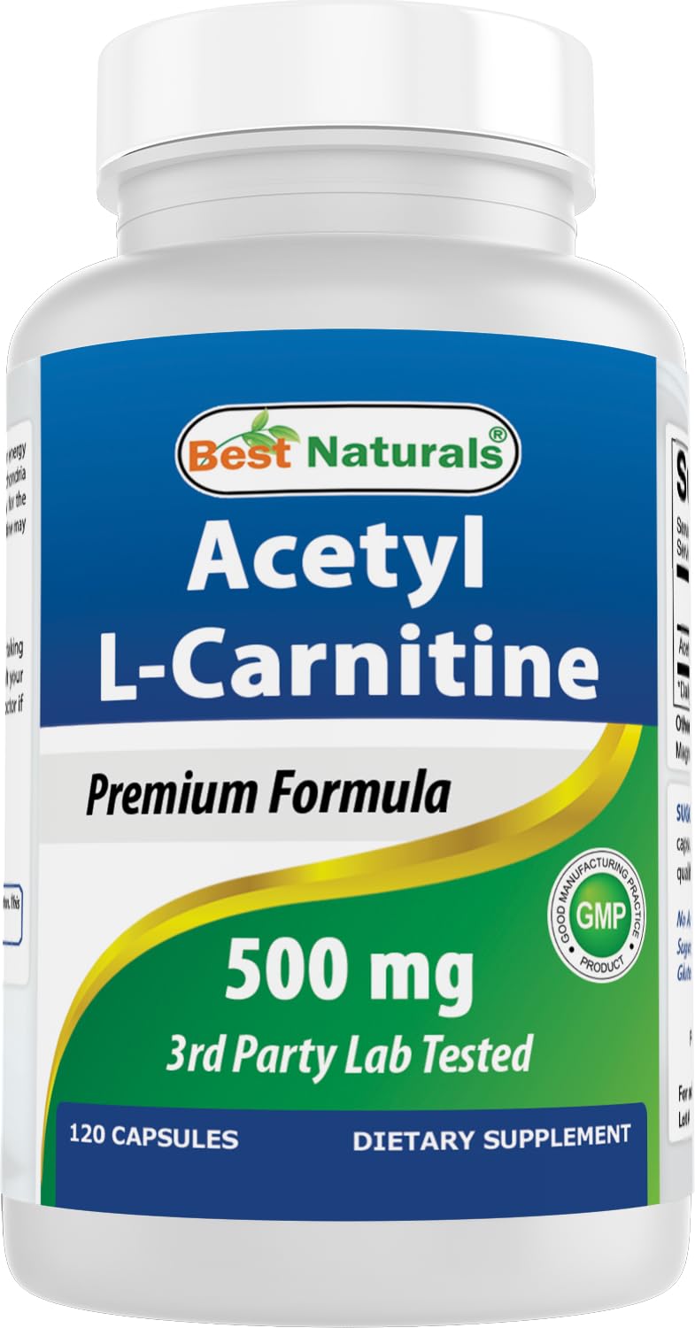 Best Naturals ALCAR 500mg – 120 Capsules, Non-GMO & Gluten-Free