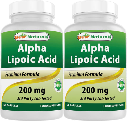 Best Naturals Alpha Lipoic Acid 200 mg – 120 Capsules (Pack of 2) BritishVita | Premium UK Vitamins & Wellness Supplements