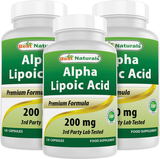 Best Naturals Alpha Lipoic Acid 200 mg – 120 Capsules (Pack of 3) BritishVita | Premium UK Vitamins & Wellness Supplements