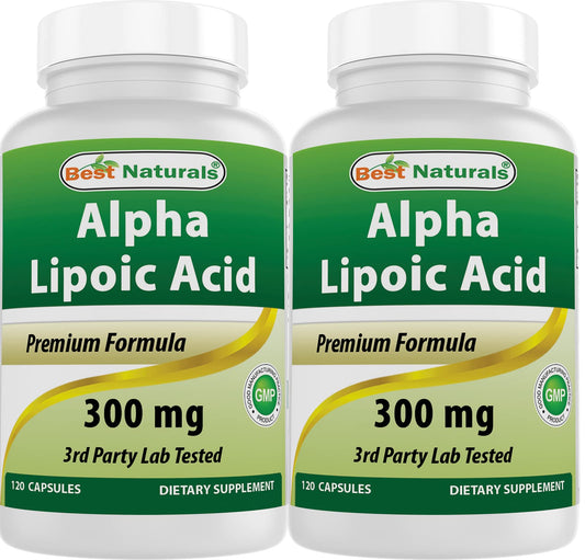 Best Naturals Alpha Lipoic Acid 300 mg – 120 Capsules (Pack of 2) BritishVita | Premium UK Vitamins & Wellness Supplements