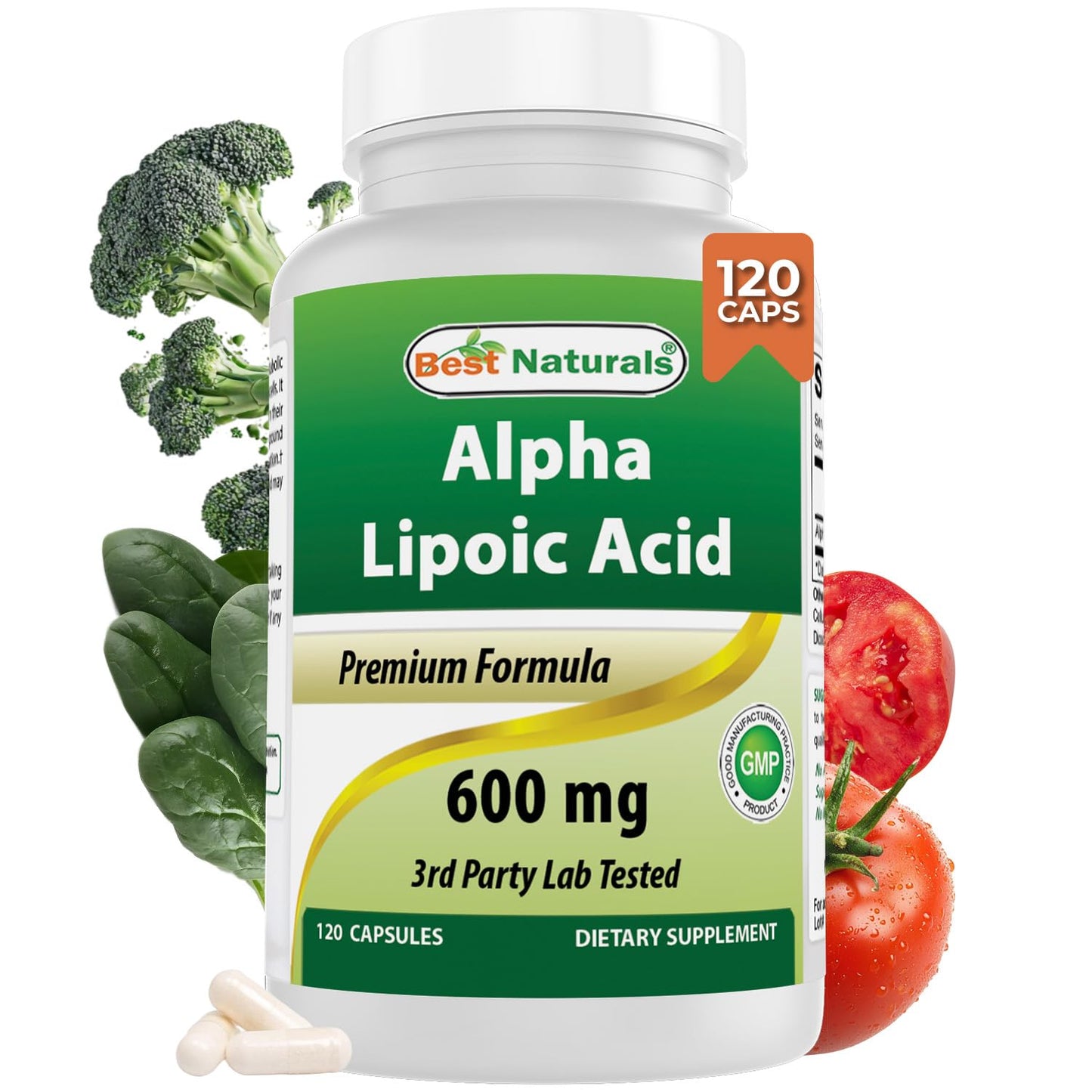 Best Naturals Alpha Lipoic Acid 600 mg | 120 Count - Powerful Antioxidant