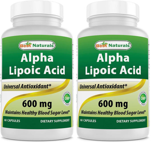 Best Naturals Alpha Lipoic Acid 600 mg – 60 Capsules (Pack of 2) | ALA Antioxidant BritishVita | Premium UK Vitamins & Wellness Supplements