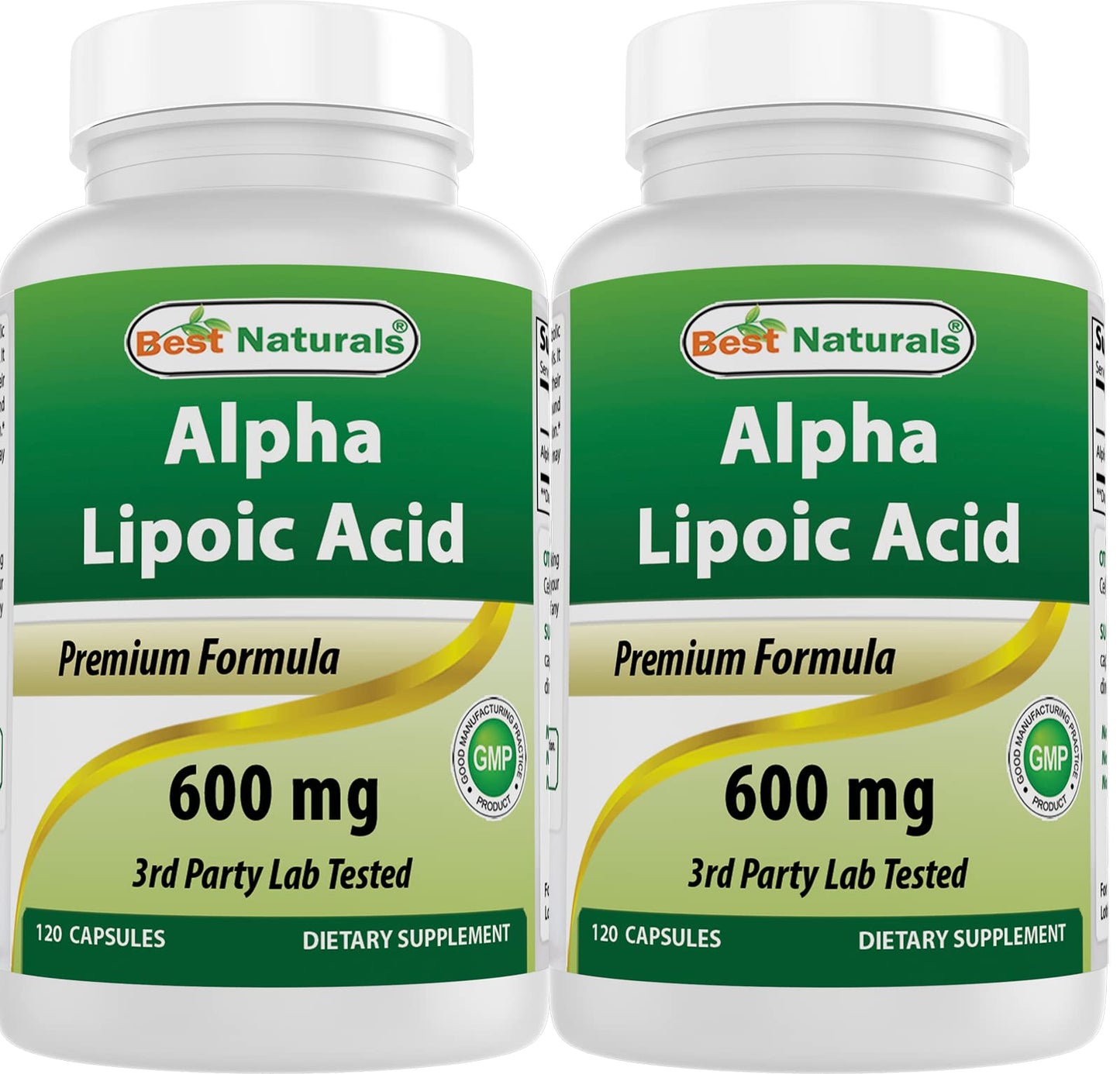 Best Naturals Alpha Lipoic Acid 600 mg | 120 Count (Pack of 2) – Non-GMO, Gluten Free
