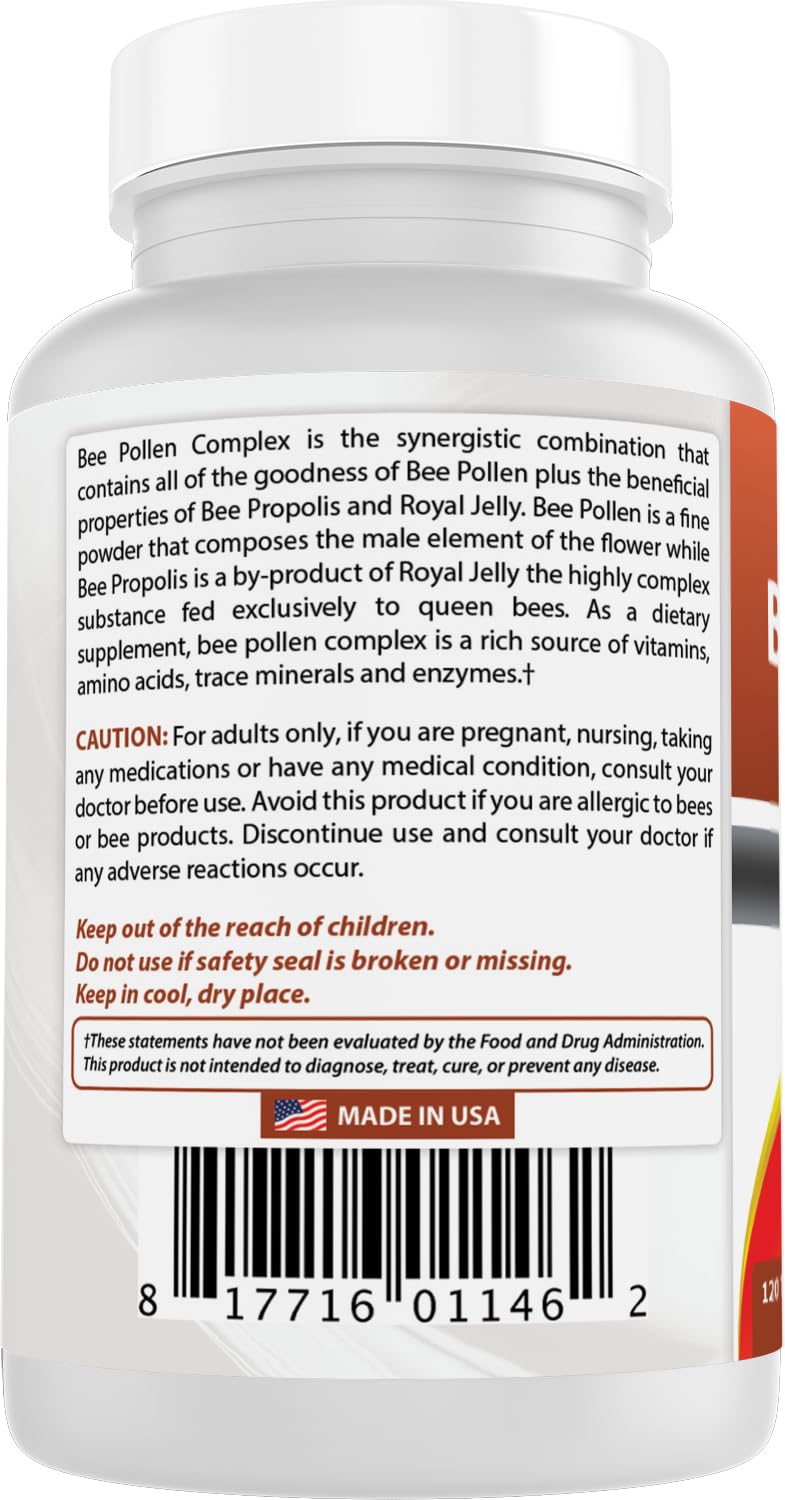 Best Naturals Bee Pollen Complex 1000 mg | 120 Tablets