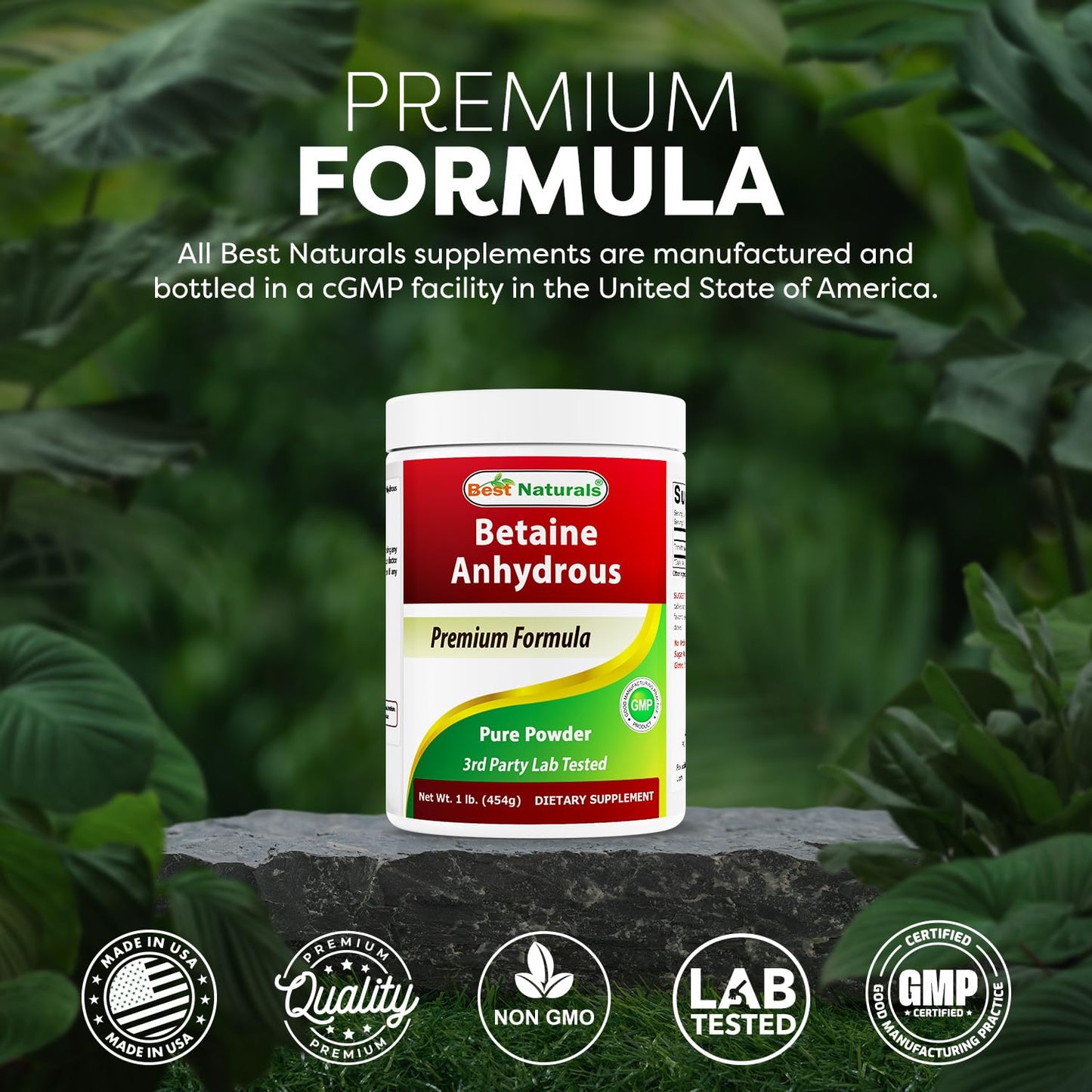 Best Naturals Betaine Anhydrous (TMG) Pure Powder - 1 lb Pack of 2