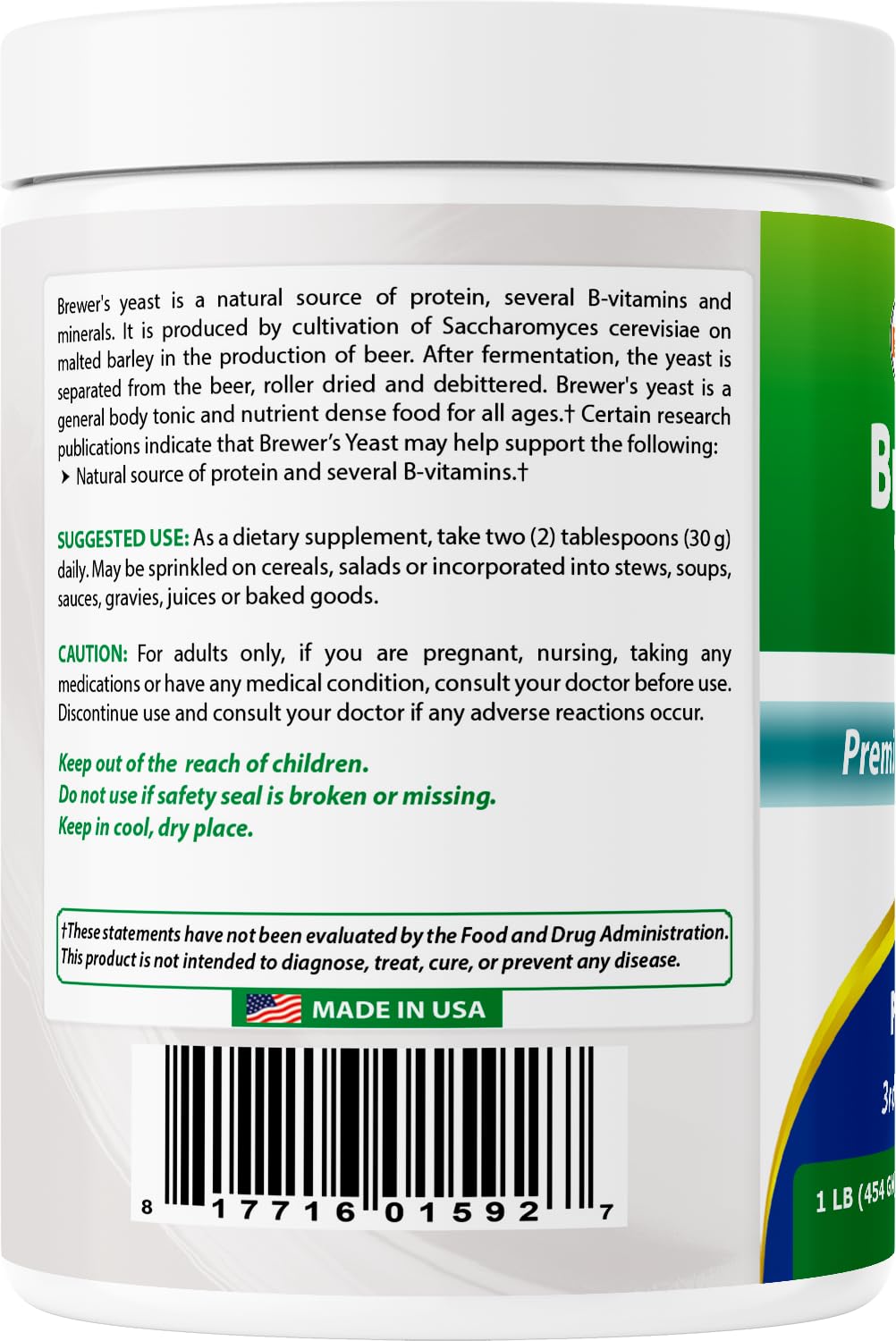 Best Naturals 2 Pack 100% Pure Brewer's Yeast Powder 16 oz – Lactation & Digestive Health