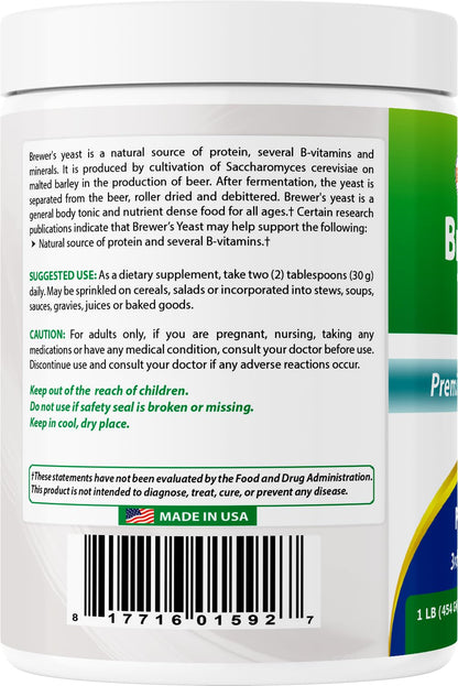Best Naturals 2 Pack 100% Pure Brewer's Yeast Powder 16 oz – Lactation & Digestive Health