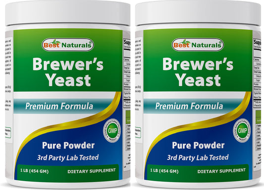 Best Naturals 2 Pack 100% Pure Brewer's Yeast Powder 16 oz – Lactation & Digestive Health BritishVita | Premium UK Vitamins & Wellness Supplements
