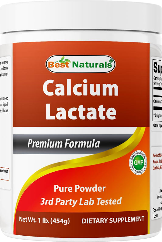 Best Naturals Calcium Lactate Pure Powder 1 Pound BritishVita | Premium UK Vitamins & Wellness Supplements
