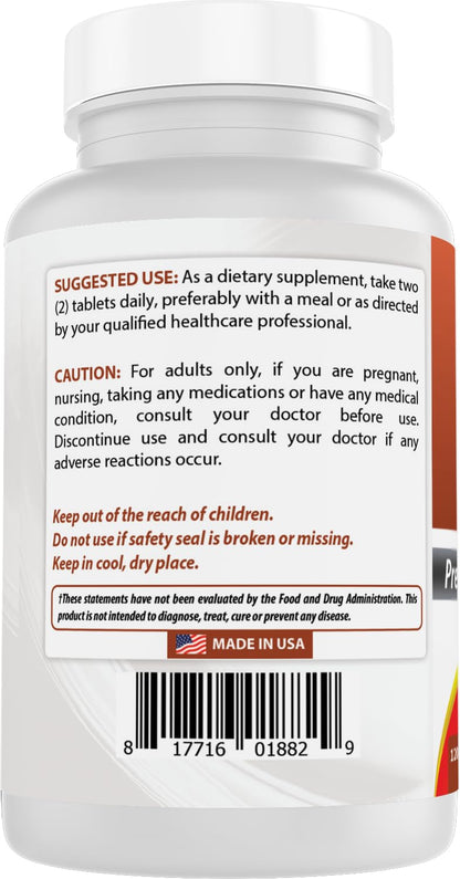 Best Naturals Calcium Magnesium Potassium - 120 Tablets (Pack of 2) | Non-GMO & Gluten Free