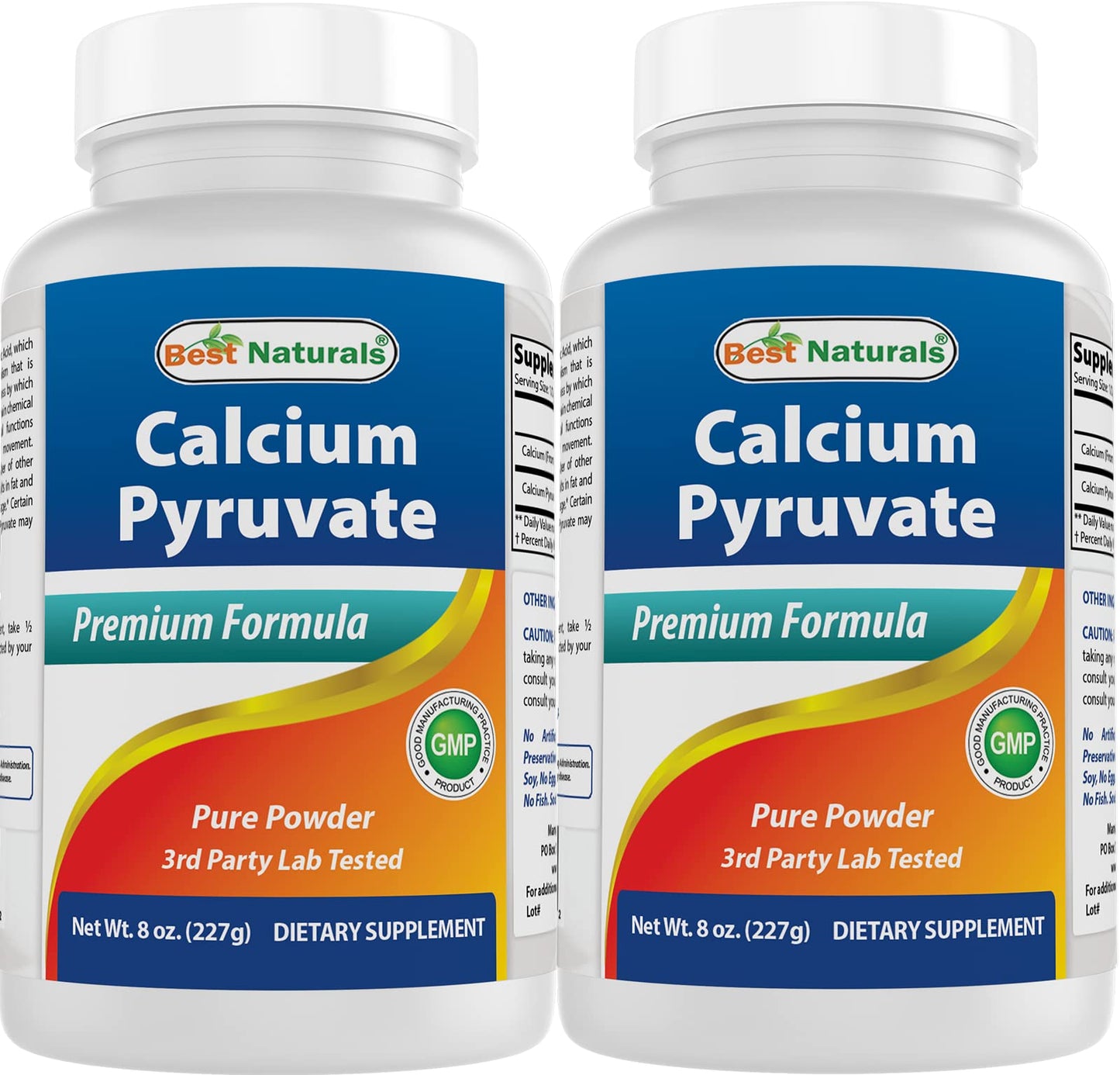 Best Naturals Calcium Pyruvate Powder 8 oz – Pack of 2 (Non-GMO, Gluten-Free)