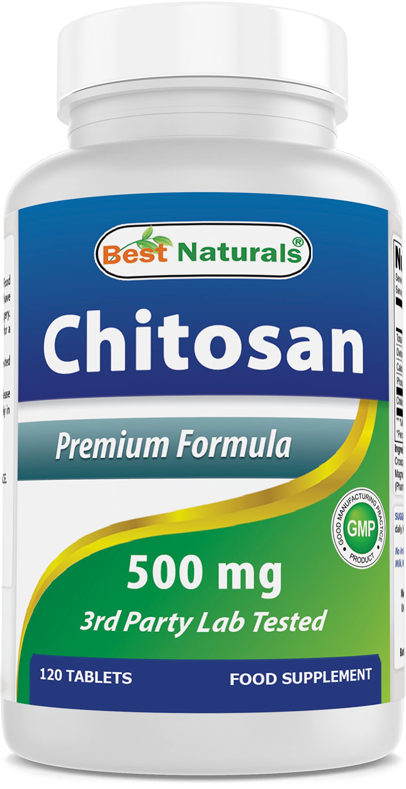 Best Naturals Chitosan 500 mg – 120 Tablets | Non-GMO & Gluten Free