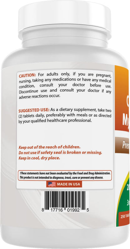 Best Naturals Choline Inositol (Myo-Inositol) 2000 mg per Serving - 250 Tablets | Non-GMO, Gluten Free, Made in USA