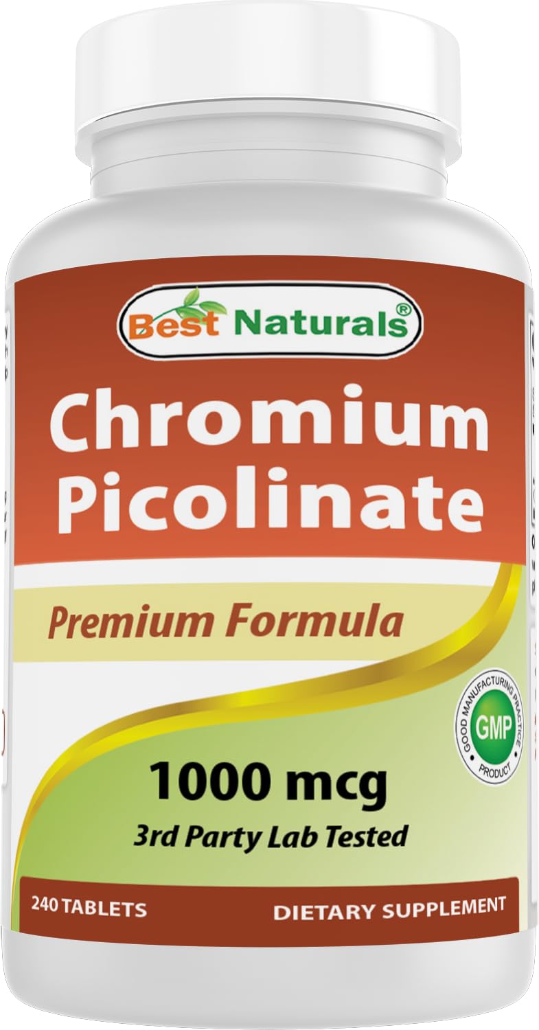 Best Naturals Chromium Picolinate 1000mcg - 240 Tablets | Non-GMO