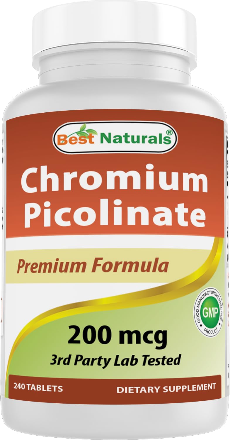 Best Naturals Chromium Picolinate Tablet, 200 mcg - 240 Count | Non-GMO & Gluten-Free