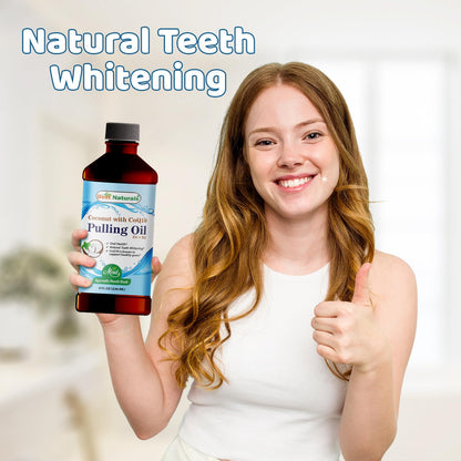 Best Naturals Coconut Pulling Oil with Vitamin D3, E, K2 & COQ10 – 8 Fl Oz | Made in USA