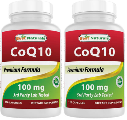Best Naturals COQ10 100 mg - 120 Capsules per Bottle (Pack of 2)