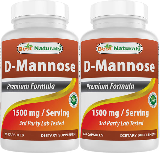 Best Naturals D-Mannose 1500 mg per Serving – 120 Capsules (Pack of 2) BritishVita | Premium UK Vitamins & Wellness Supplements