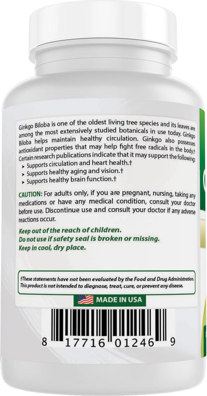 Best Naturals Ginkgo Biloba 120 mg 120 Capsules