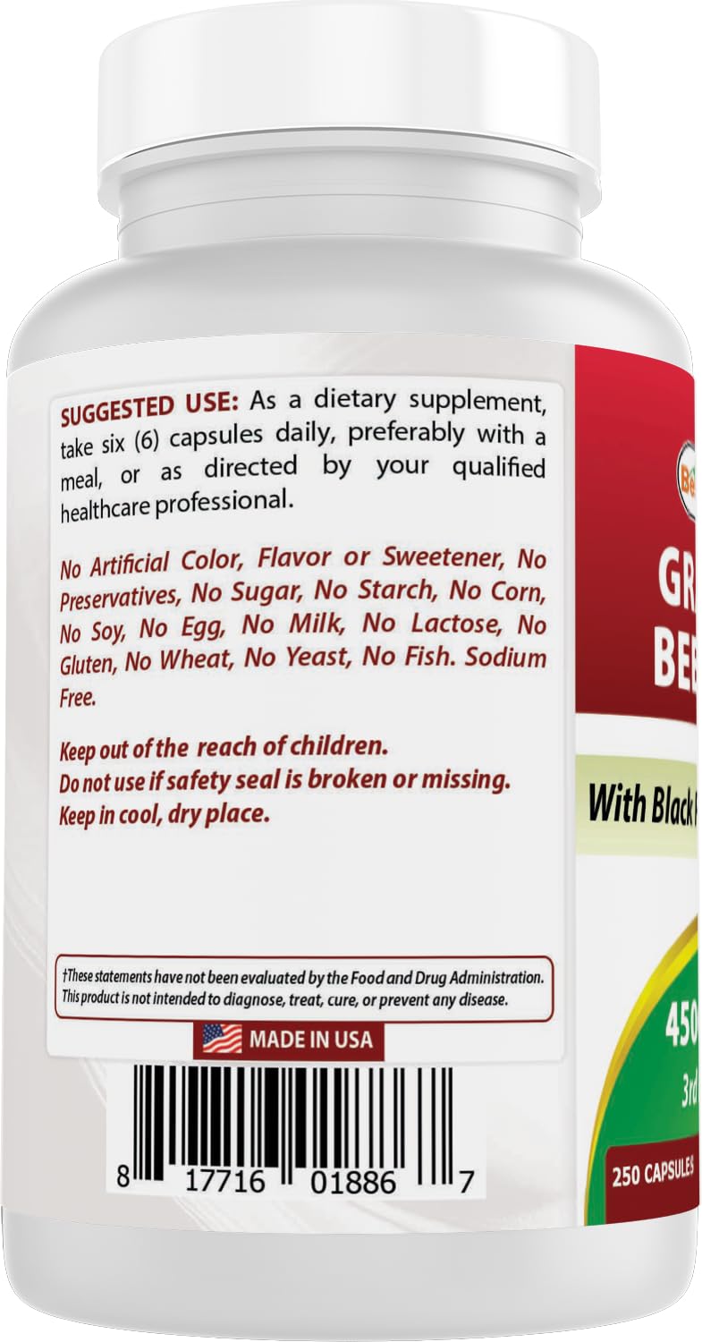 Best Naturals Grass Fed Beef Liver Capsules 4500mg 250 Count - Desiccated Supplement - Energy Production, Detoxification, Digestion, Immunity - Added Black Pepper Extract for Maximum Absorption.