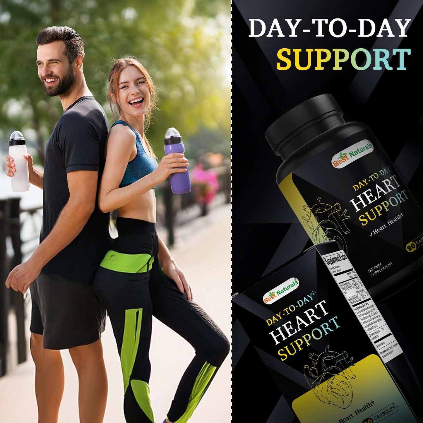 Best Naturals Heart Health Support - 90 Veg Capsules (CoQ10, Green Tea, Hawthorn)