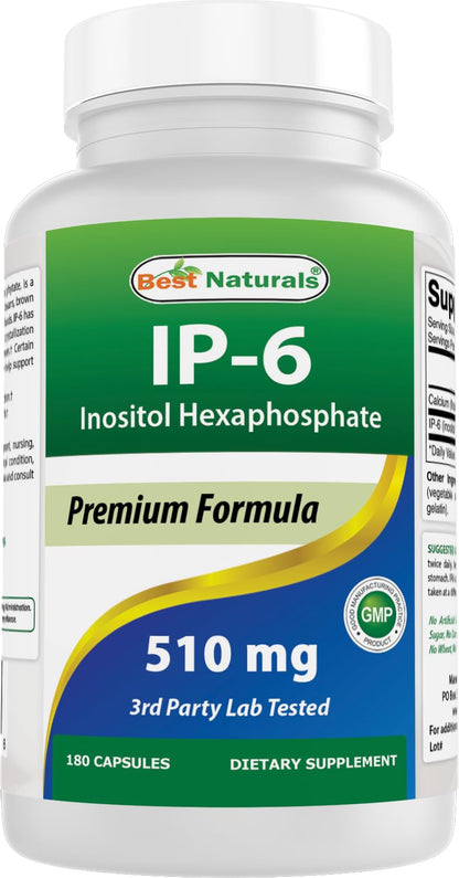 Best Naturals IP-6 510 mg 180 Capsules | 3rd-Party Tested, Non-GMO