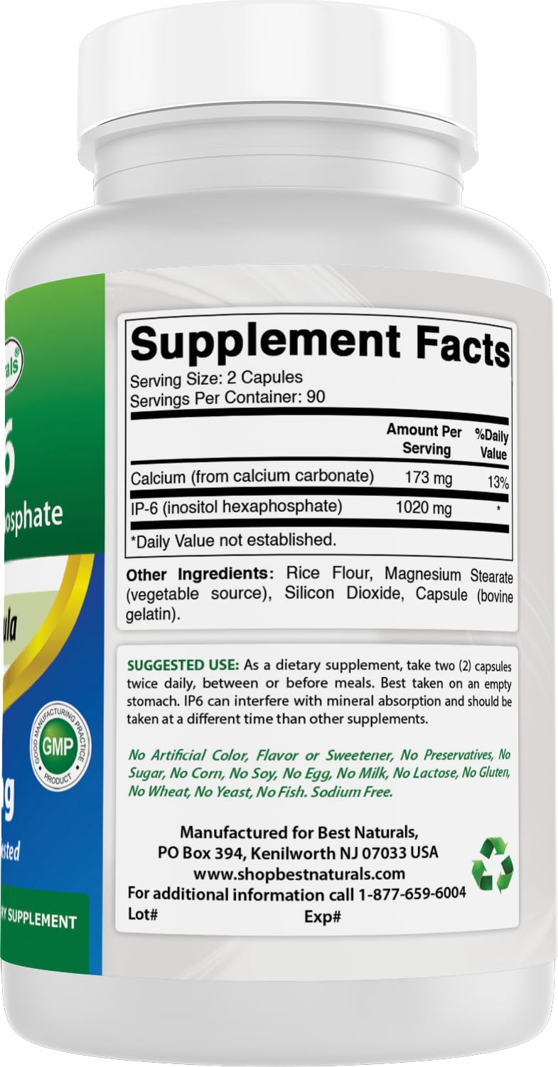 Best Naturals IP-6 510 mg 180 Capsules – Pack of 2