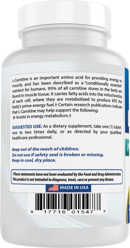 Best Naturals L-Carnitine 1000mg – 60 Tablets (Pack of 2)