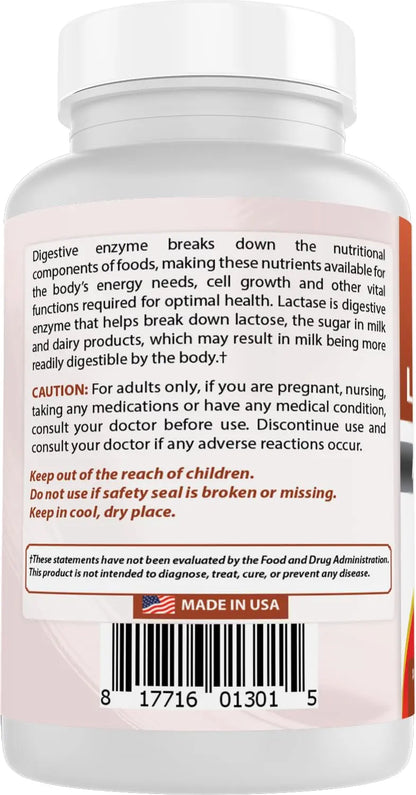 Best Naturals Lactase Enzyme Tablets – Fast Acting 9000 FCC ALU, 180 Count per Bottle, Pack of 2 BritishVita | Premium UK Vitamins & Wellness Supplements