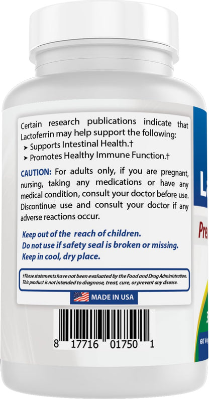 Best Naturals Lactoferrin 250 mg Veggie Capsule, Supports Healthy Immune Function - 60 Count