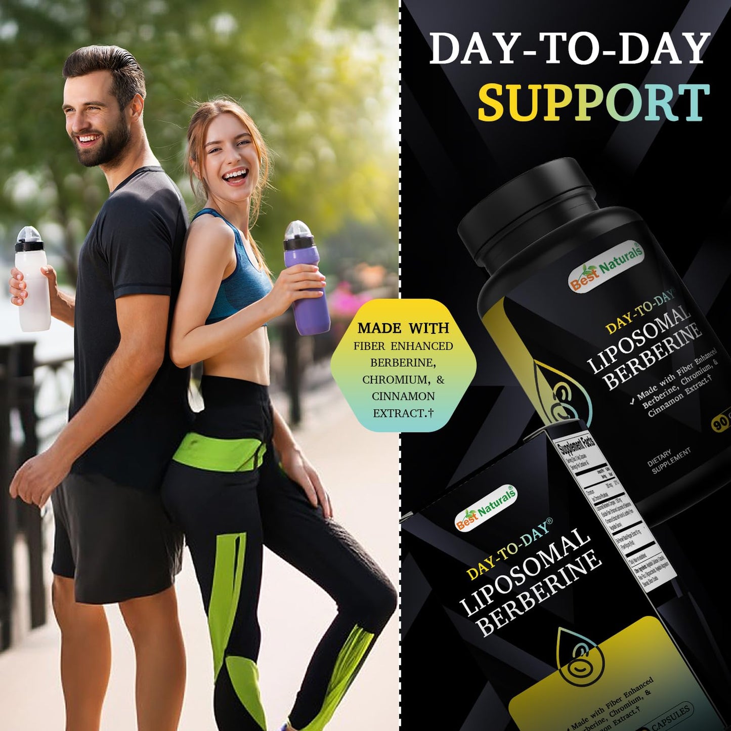 Best Naturals Liposomal Berberine 1200 mg - 90 Veg Capsules with Bioperine