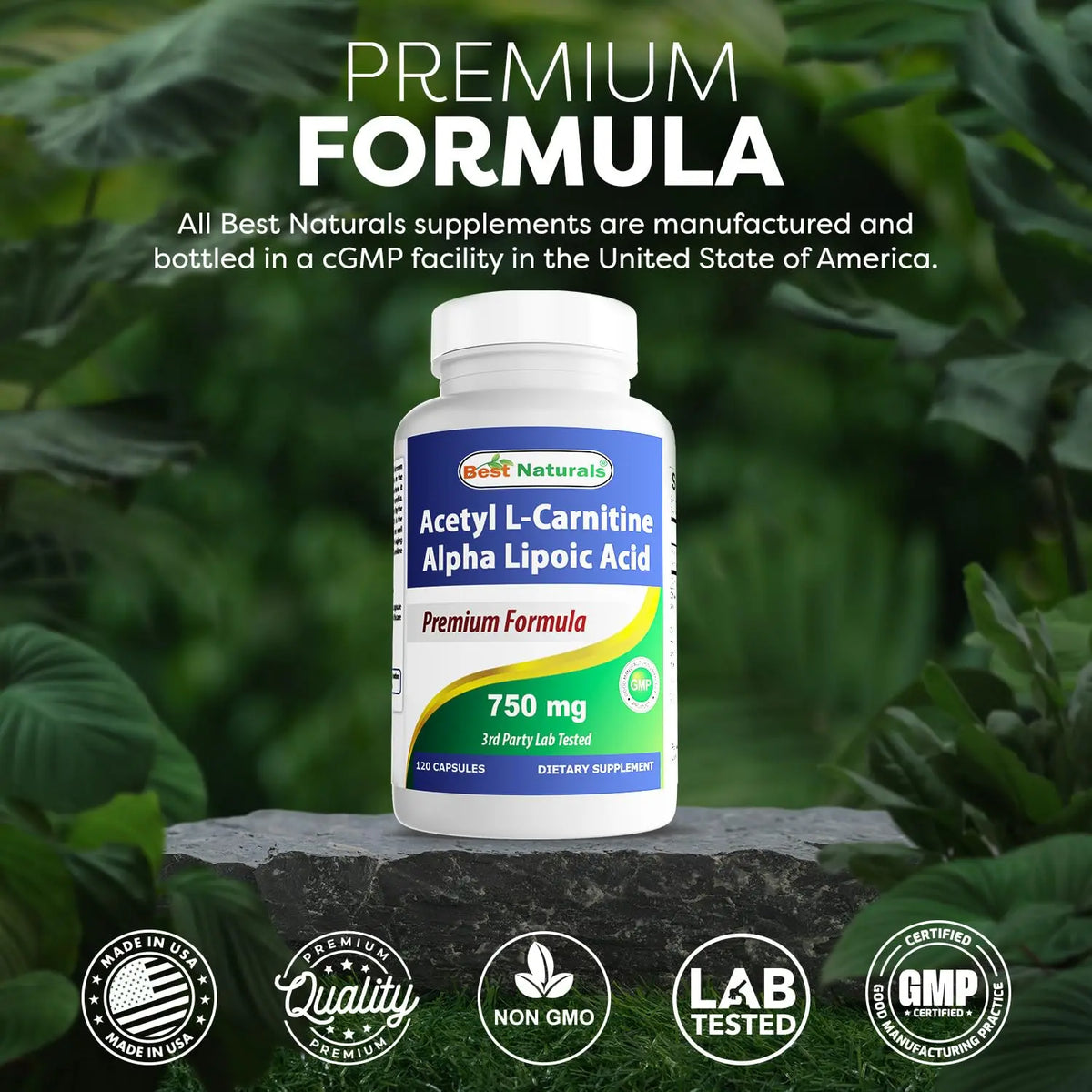 Best Naturals Acetyl L-Carnitine & Alpha Lipoic Acid 750 mg – 360 Count (3 x 120) BritishVita | Premium UK Vitamins & Wellness Supplements
