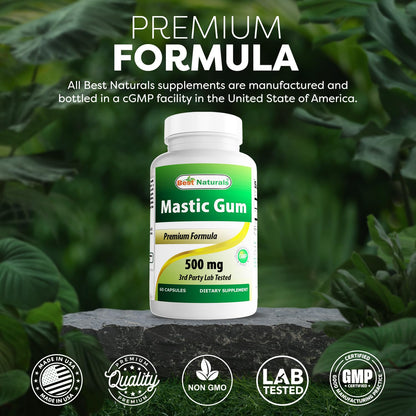 Best Naturals Mastic Gum 500 mg – 60 Capsules (Pack of 2)