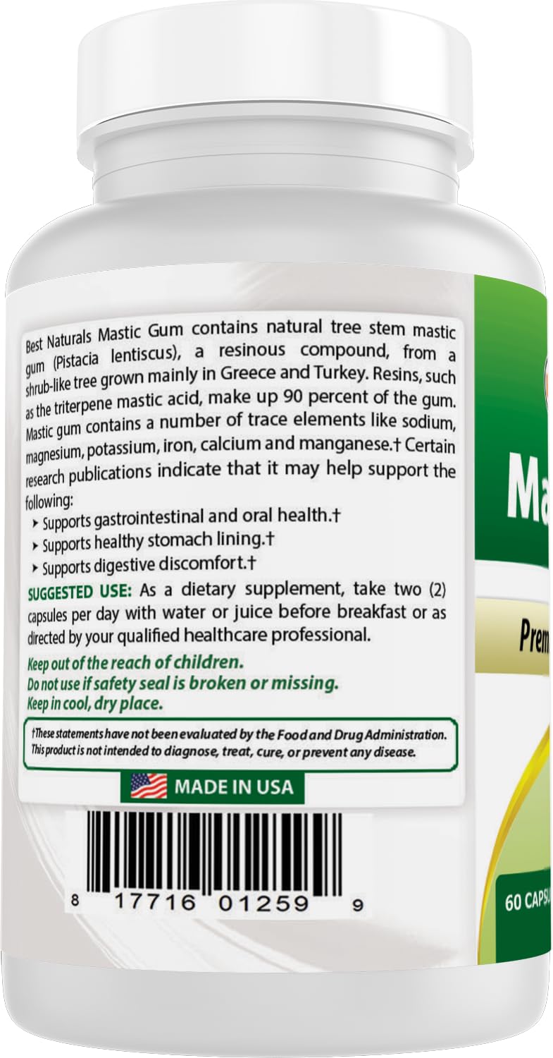 Best Naturals Mastic Gum 500 mg – 60 Capsules (Pack of 2)