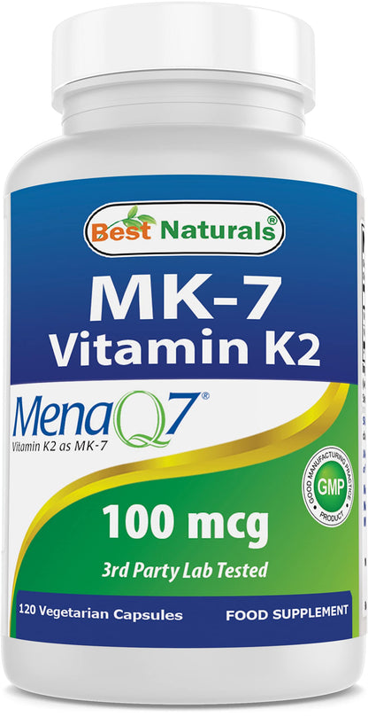 Best Naturals MK-7 Vitamin K2 100 mcg - 120 Vcaps