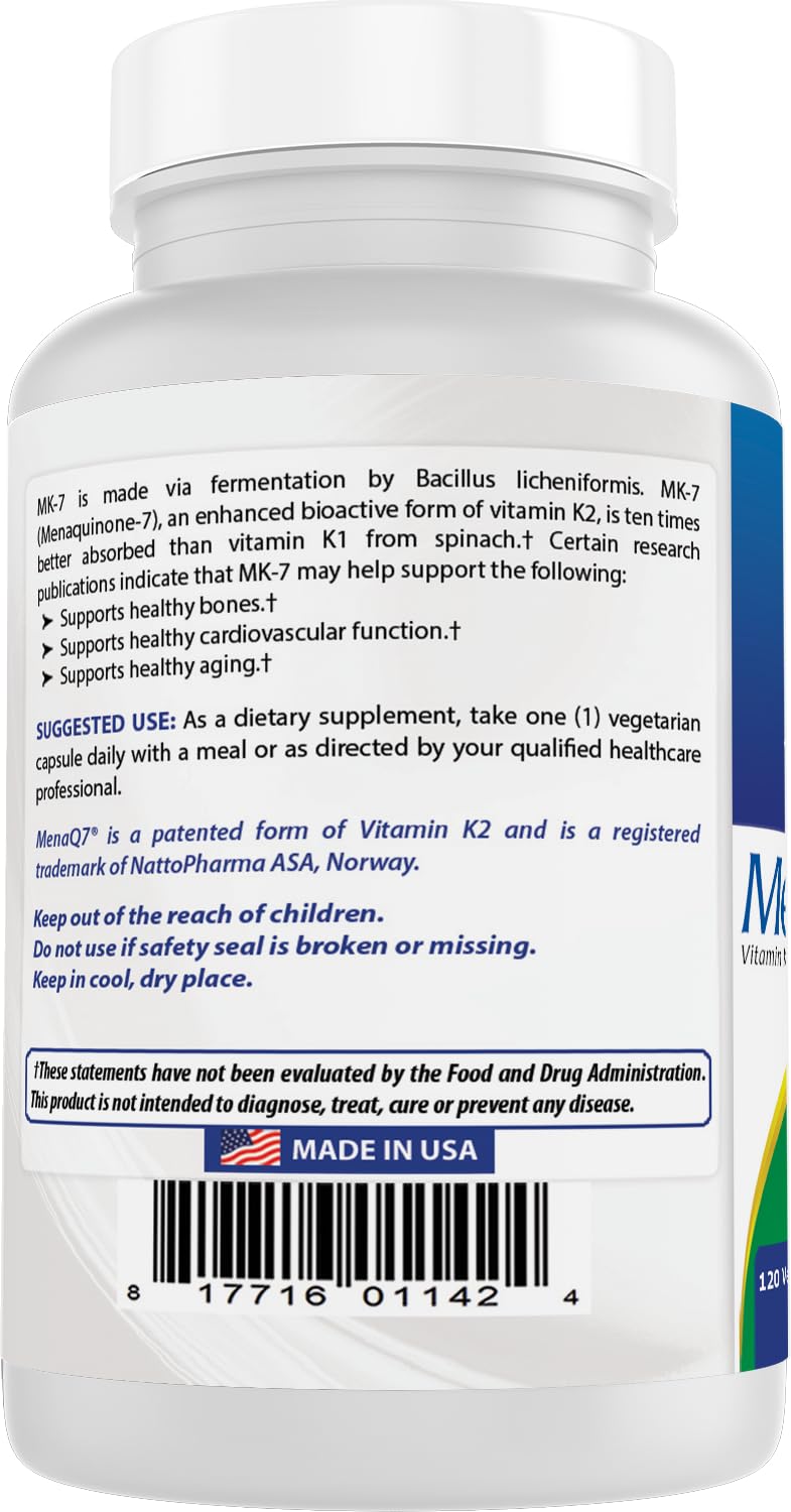Best Naturals MK-7 Vitamin K2 100 mcg - 120 Vcaps